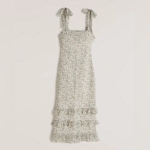 Abercrombie & Fitch Tiered Smock Midi Dress
